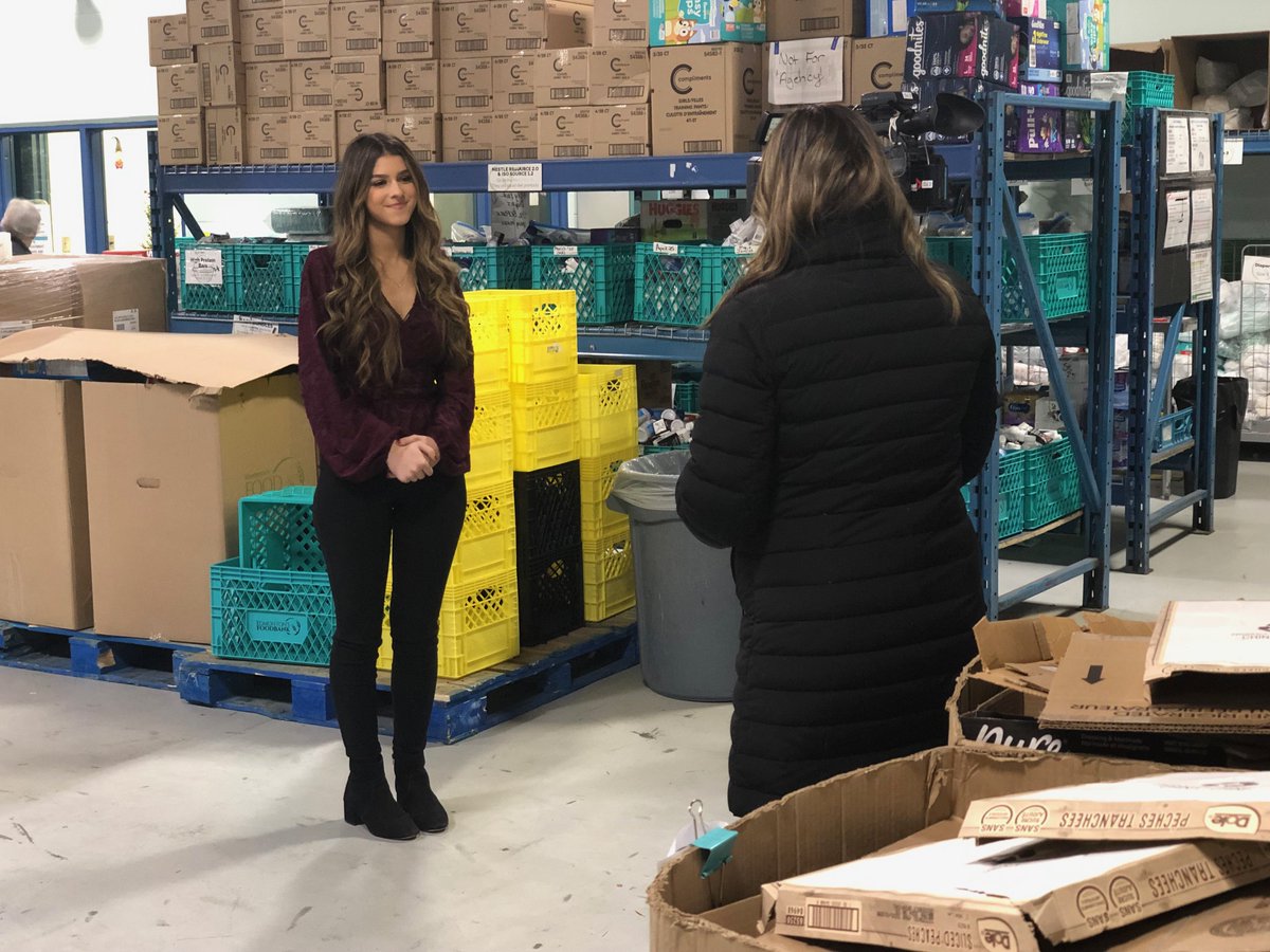 yegfoodbank's tweet photo. We welcomed Hailey Benedict to the Food Bank today to promo A Musical Holiday in support of Edmonton's Food Bank THIS SATURDAY at 4:30 pm on Global Edmonton! #yeg #edmonton #yegfoodbank #yegmusic #yegarts #brettkissel #haileybenedict #shawneekish #albertacountry #canadiancountry https://t.co/MkrOG1jJW0