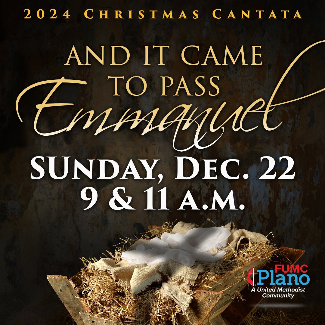 This Sunday, join us for the Christmas Cantata, "And It Came to Pass Emmanuel," at both 9 a.m. and 11 a.m. services, and Rev. Matt Gaston will share a message on Promise from Luke 1:39-55. Also, see what ahead in 2025: 
conta.cc/49Lb8cM