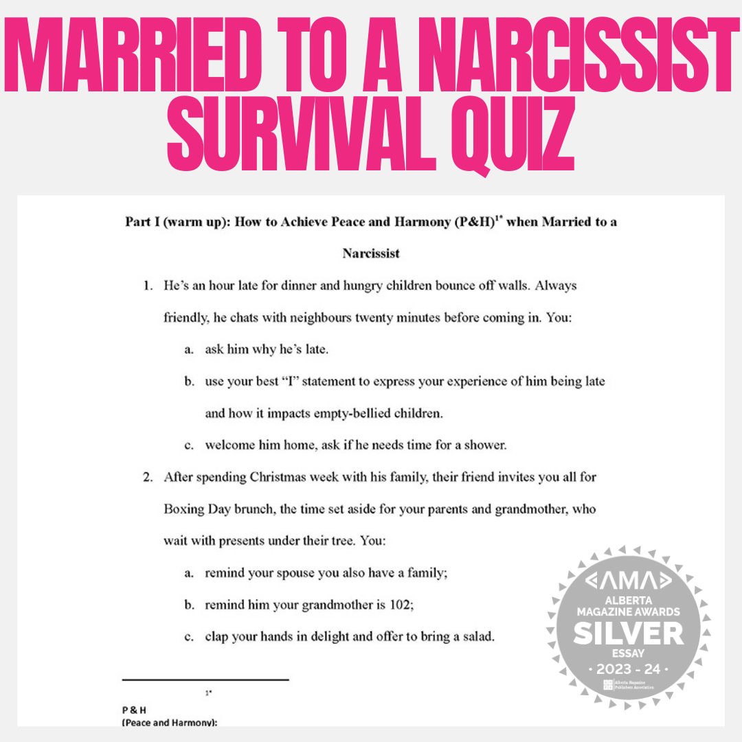 Essays are diverse as those who author them, providing valuable insights and views. Take a moment for the gold and silver recipients of the Alberta Magazine Awards essay category by Gretchen Albers in <a href="/albertaviews/">Alberta Views</a> and Leslie Palleson for <a href="/fillingstation/">filling Station</a> ! tinyurl.com/mw5zxkv2