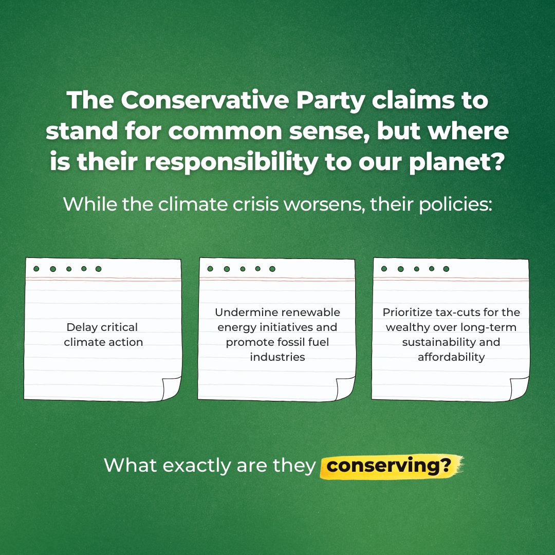 CanadianGreens's tweet photo. True common sense means protecting the planet we all depend on and supporting the people who suffer most when we fail to act. The Conservatives' priorities couldn’t be clearer, and Canada deserves better. #AccountabilityMatters https://t.co/exctKzXn3d