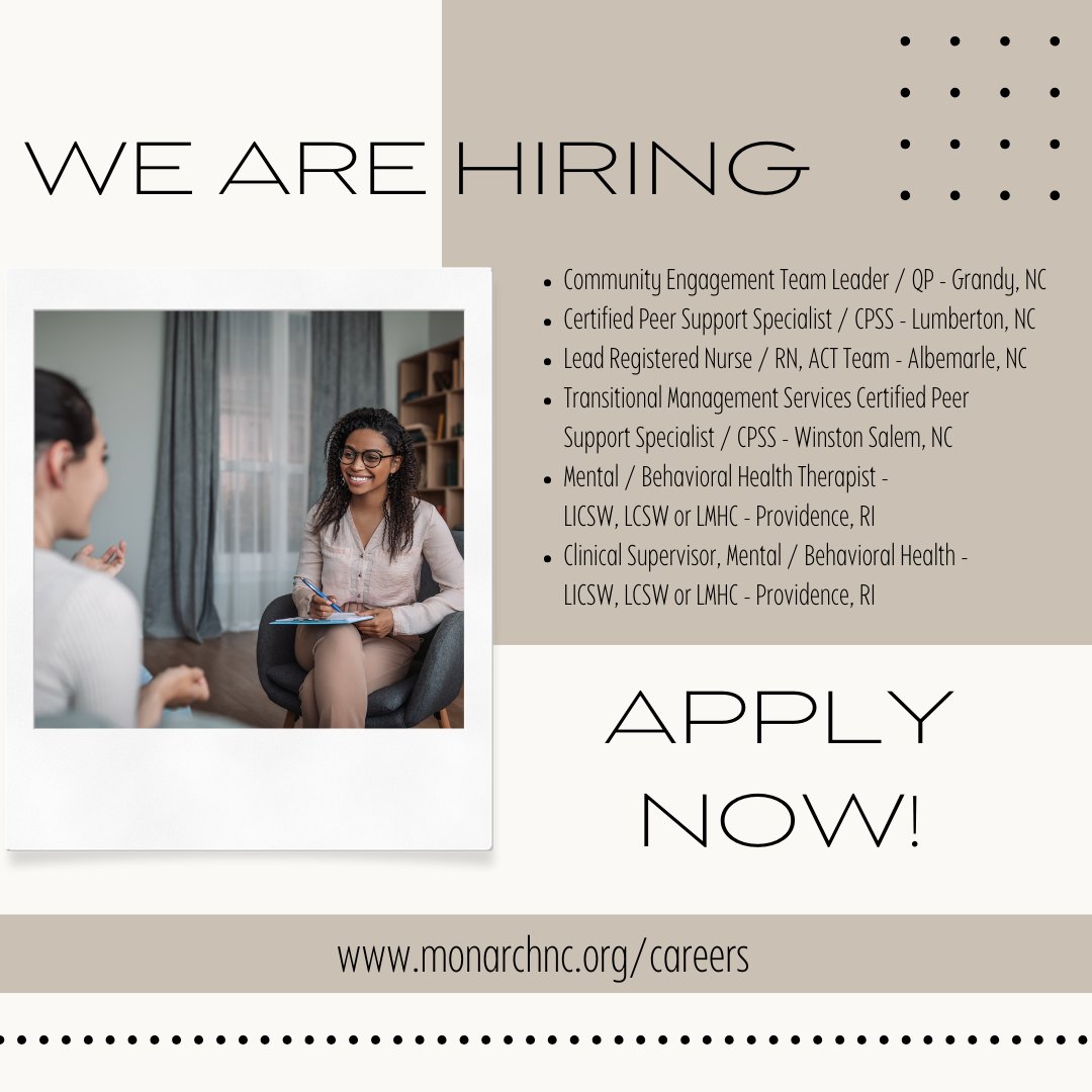 We have rewarding job opportunities immediately available! If you are passionate about making a difference, consider joining our team! 

View and apply to our open positions here: ow.ly/6hlN50UsXbi.