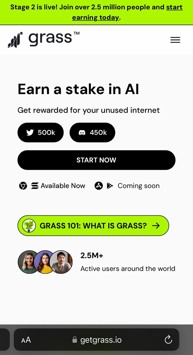 Use your unused internet bandwidth to earn $GRASS coin and earn $150+ a month 💻 Click here to find out how 👉:  app.getgrass.io/register?refer…