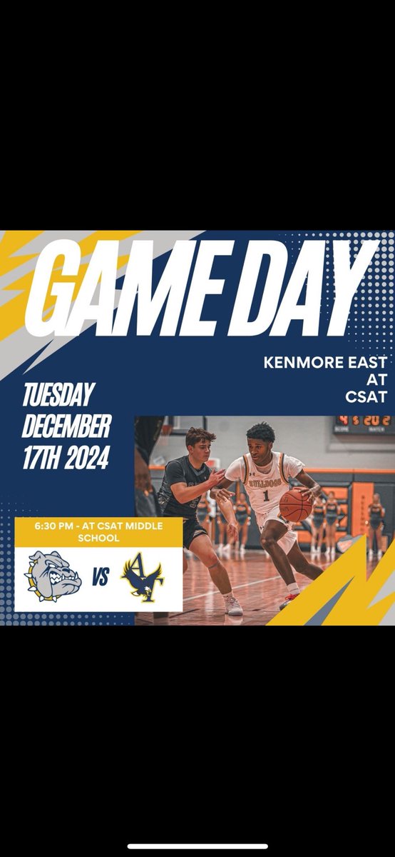 🚨🏀🚨GAME DAY🚨🏀🚨 

Bulldogs open up league play on a #BusinessTrip visiting CSAT❕

🆚CSAT
⏰JV 5:00/V 6:30 pm
📍CSAT Middle School
📺 fan.hudl.com/usa/ny/buffalo…

#FightLikeaDAWG #EverythingMatters

<a href="/KenTonAthletics/">Ken-Ton Health, Physical Education, & Athletics</a>  <a href="/WNYAthletics/">WNY Athletics</a> <a href="/wnyhoopmania/">wnyhoopmania</a> <a href="/centercourt42/">🏀centercourt🏀</a> <a href="/WNYVarsityBBall/">WNY Boy’s Varsity B-Ball</a>