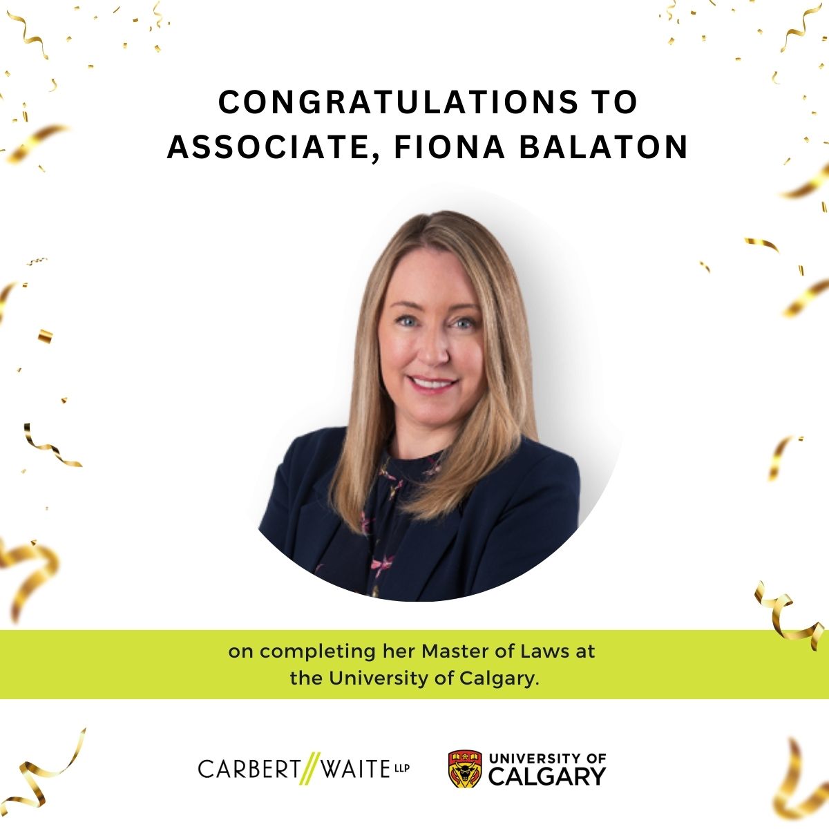 Please join us in congratulating our accomplished Health Law and Personal Injury Associate, Fiona Balaton, on completing her Master of Laws at the University of Calgary! 🎓

#LLMGraduate