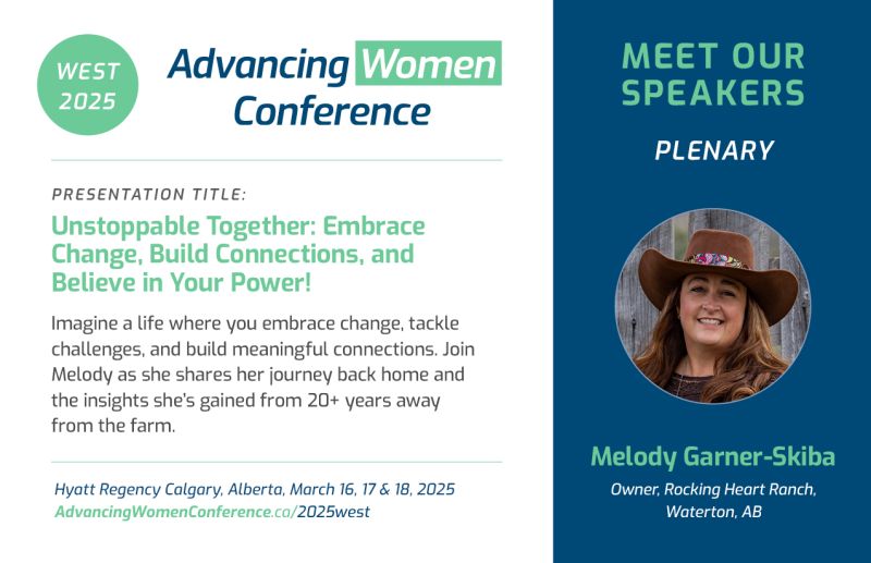 “There’s nothing stopping you but air and fear,” says Melody Garner-Skiba, featured speaker at #AWCWEST2025. How do you balance emotion with logic? Embrace change &amp; manage challenges. Melody will inspire and empower you! advancingwomenconference.ca/2025west/regis…