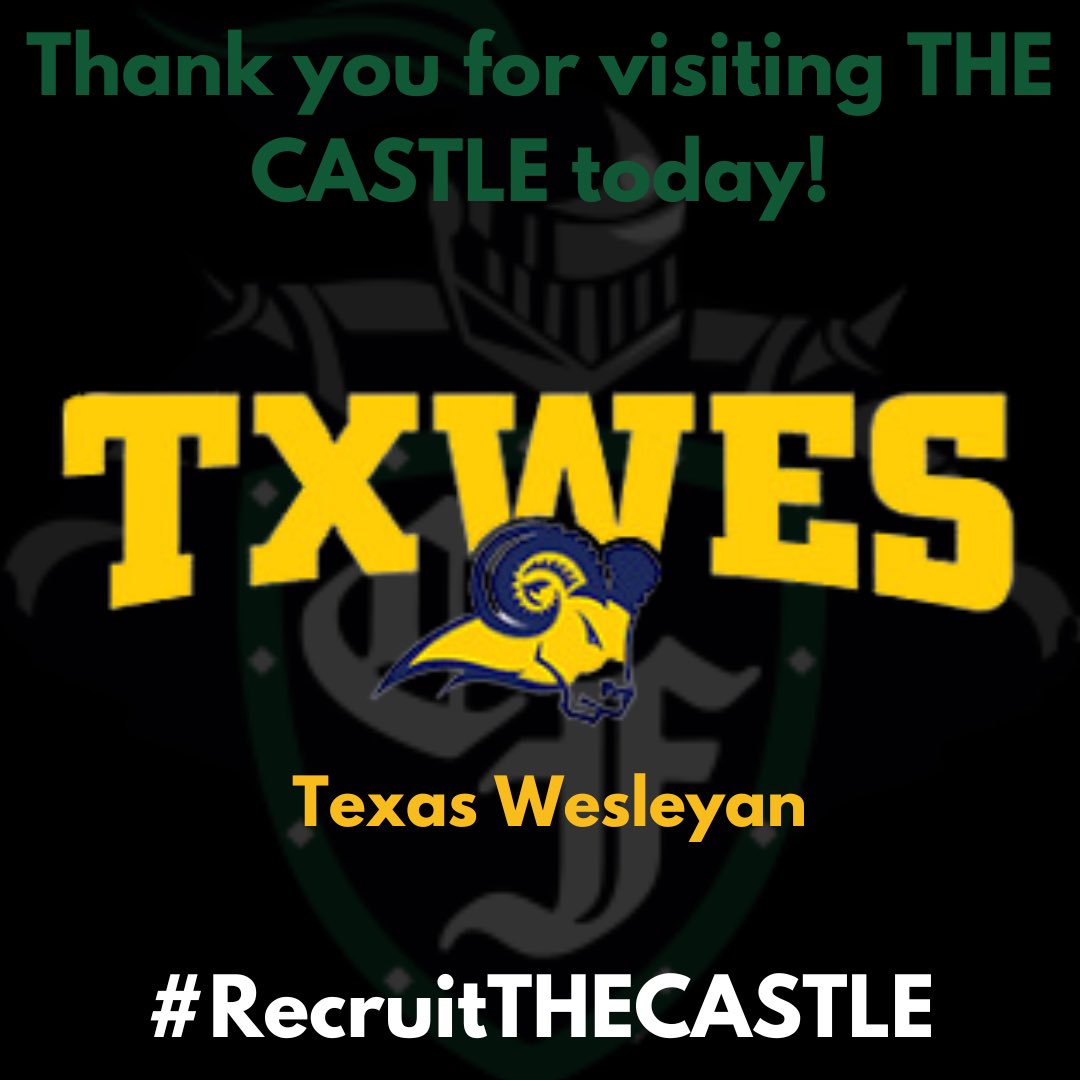 Thanks to Texas Wesleyan for stopping by The Castle today!  <a href="/Coach_RGlover/">Ryan Glover</a> <a href="/recruit_FALLSFB/">Clear Falls FB Recruiting</a>