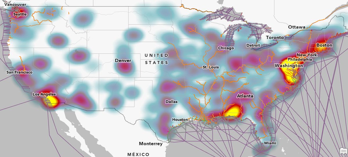 deeseart's tweet photo. @HarmlessYardDog @ccmembersonly I overlaid military installations and major waterways to possibly track downriver trends, maybe a pfas correlation? the military is a major contributor due to the firefighting foam they train with. Pfas wreak havoc on bodily systems. https://t.co/G5DlcVIAP5