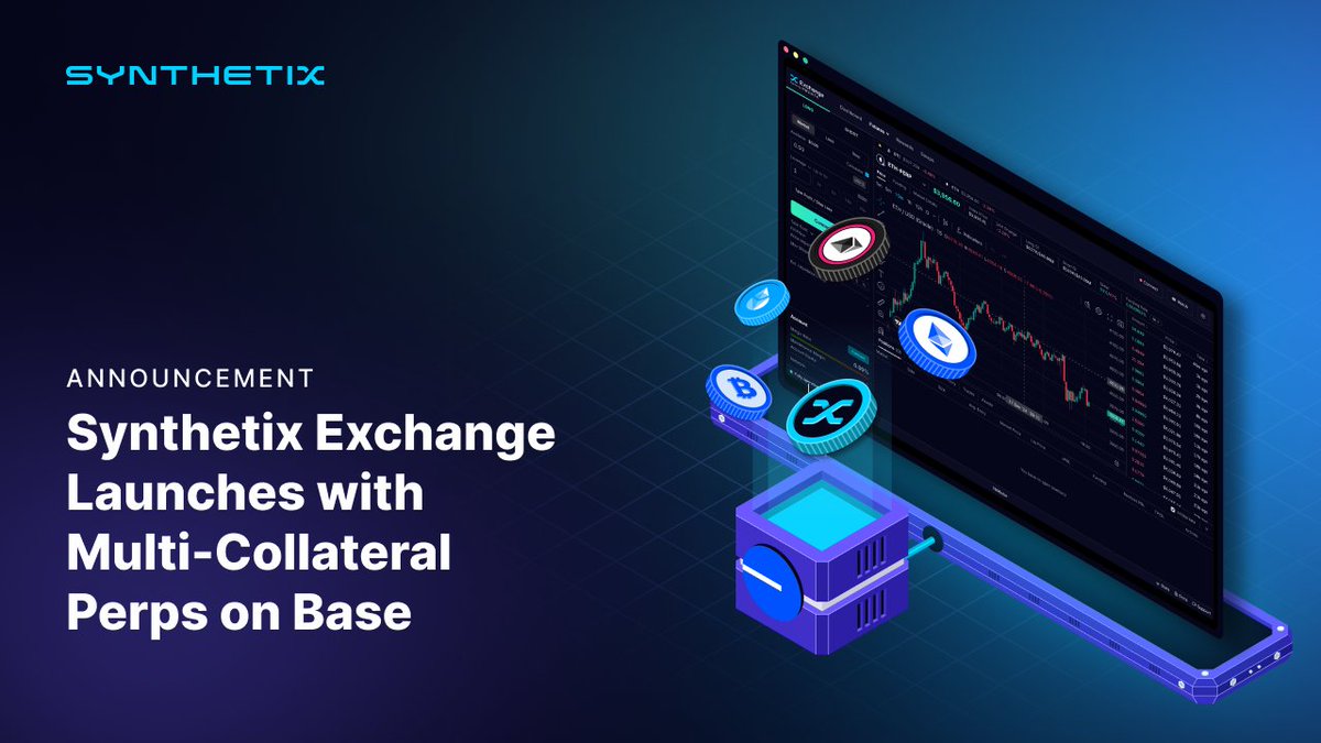Synthetix Exchange is back with a bang ✨

We’re relaunching Synthetix Exchange with new collateral types on Base and a fresh look. With our flagship frontend for decentralized Perps, Synthetix is ready to redefine trading.

Let’s dive in 🧵 🔽