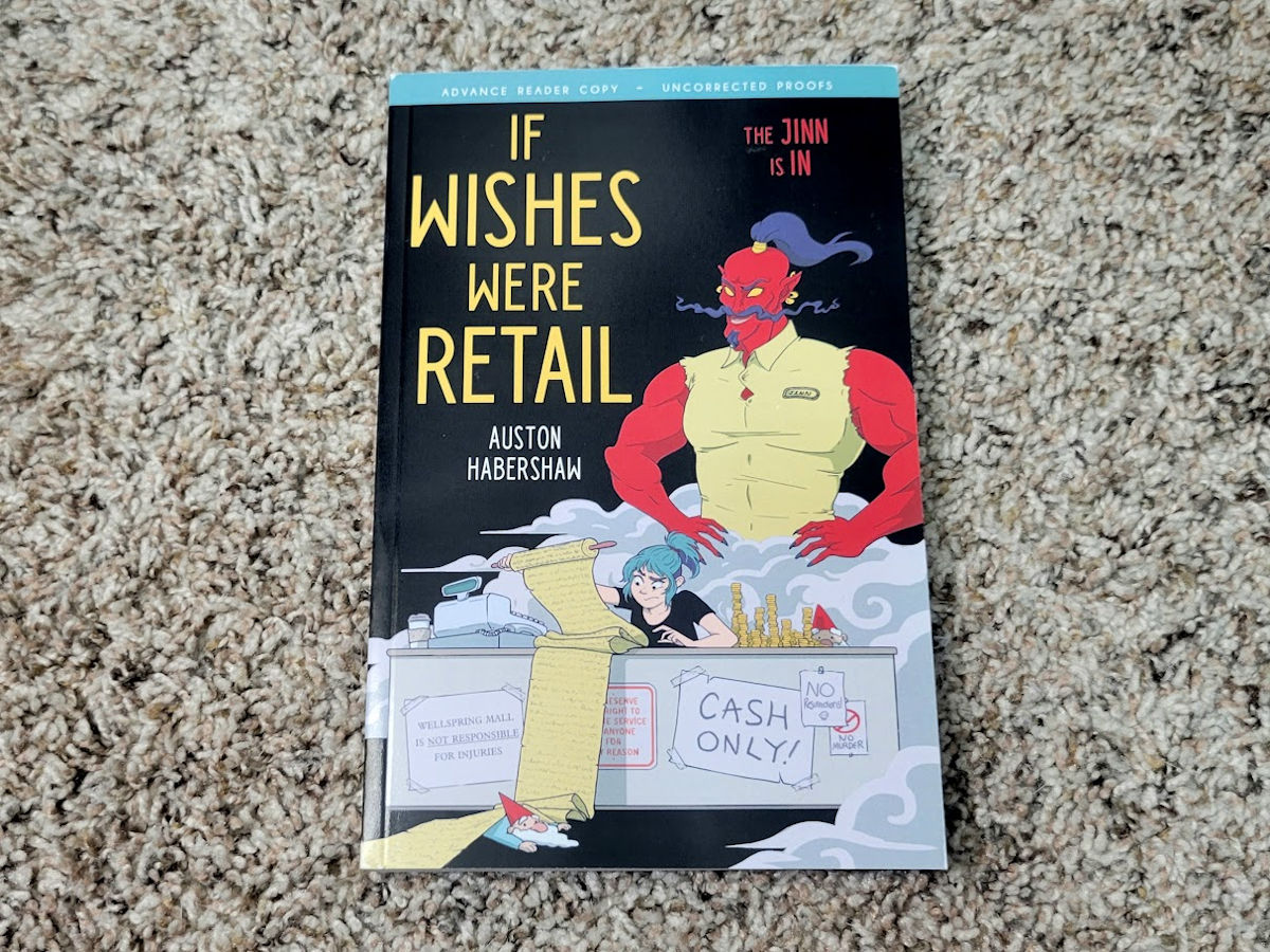 sfsignal's tweet photo. Incoming Book!
An enterprising young woman and a clueless genie just try to make a living in IF WISHES WERE RETAIL by Auston Habershaw, coming soon from @TachyonPub!
More info: https://t.co/HYAHcCD3uO
#IncomingBooks https://t.co/TdVvcEYJlC