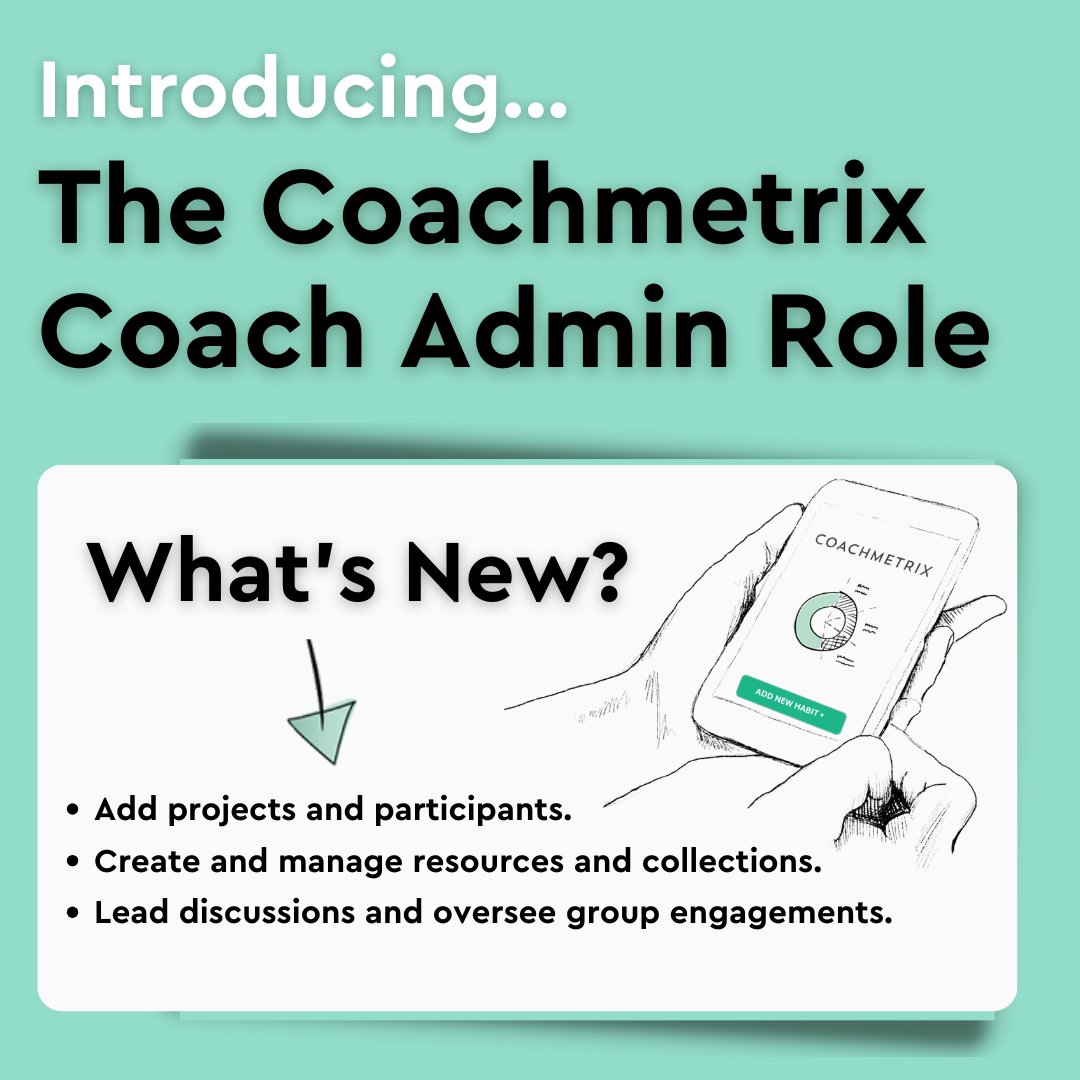 coachmetrix's tweet image. Managing multiple coaches is now a breeze! 

Our Coach Admin Role lets owners grant coaches enhanced permissions. Perfect for coaching firms! 

Try Coachmetrix for free: coachmetrix.com 
#GoalTracking #Accountability #Coachmetrix #Coaching