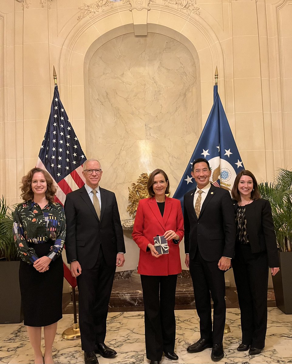The ABMC was pleased to present Hon. Denise Bauer, U.S. Ambassador to France our first agency ‘passport.’ Amb. Bauer visited ever ABMC cemetery in France (and every site in Belgium when she was ambassador there). The agency is grateful for her support. <a href="/usabmc/">ABMC</a> <a href="/USEmbassyFrance/">U.S. Embassy France</a>