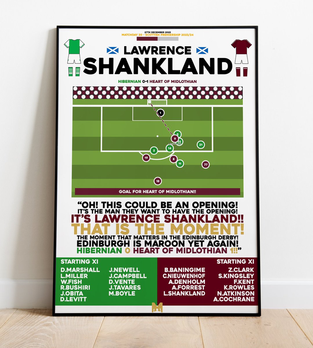 🎉HEARTS PRINT GIVEAWAY 🎉 

🎄I’ve teamed up with <a href="/MezzalaDesigns/">𝗠𝗲𝘇𝘇𝗮𝗹𝗮</a> to give away any of their Heart of Midlothian Framed Prints for Christmas 🇱🇻

To enter: 

➡️Follow <a href="/AaronFraser37/">Aaron Fraser</a> &amp; <a href="/MezzalaDesigns/">𝗠𝗲𝘇𝘇𝗮𝗹𝗮</a> 
🔄RT this post 
🏷️Tag a friend

Good luck 🤝 #HMFC