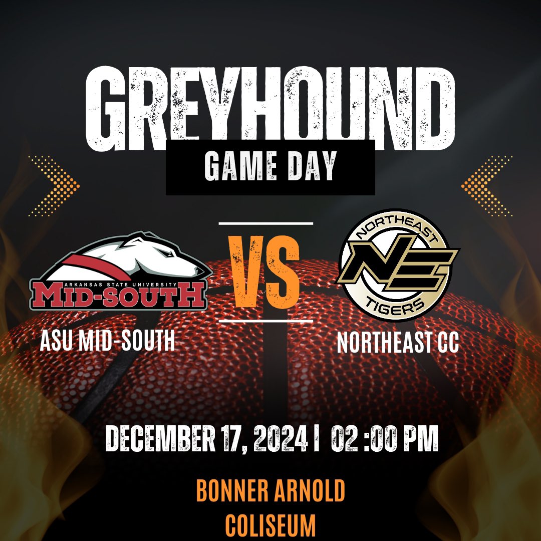 On the road for the last game of the semester! 

🆚 Northeast Mississippi
🕑 2:00 p.m.
📍 Booneville, Mississippi 
📺 nemcctv.com/blackchannel

#GoGreyhounds