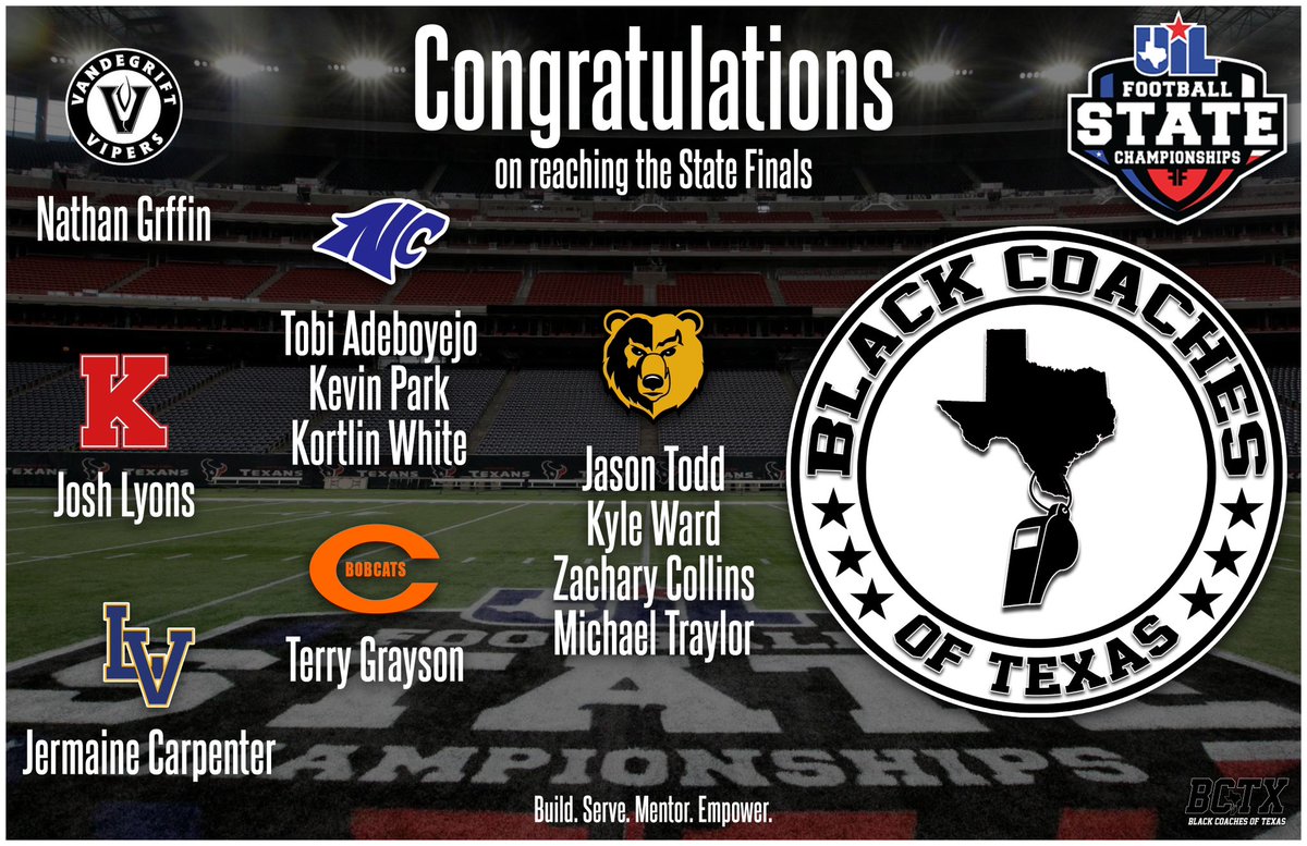 🏆 Congratulations to all of our brothers that will be leading their teams in the UIL State Finals this week. Elite Coaching and Leadership! 🏆

Build. Serve. Mentor. Empower. #BCTX🫱🏾‍🫲🏿