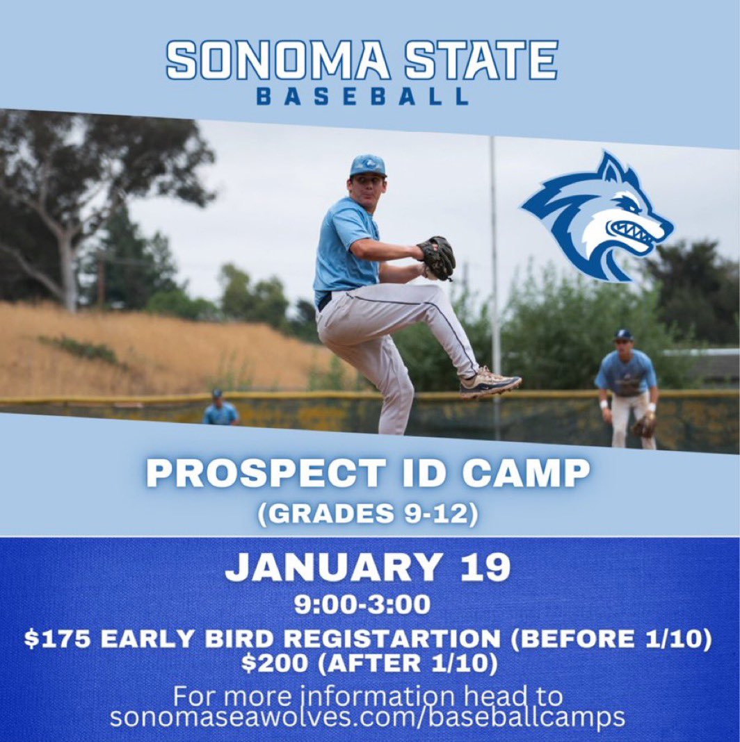 A little over a month away until our next <a href="/sonomastatebsb/">Sonoma State Baseball</a> Prospect Camp!

sonomaseawolves.com/sports/2010/3/…