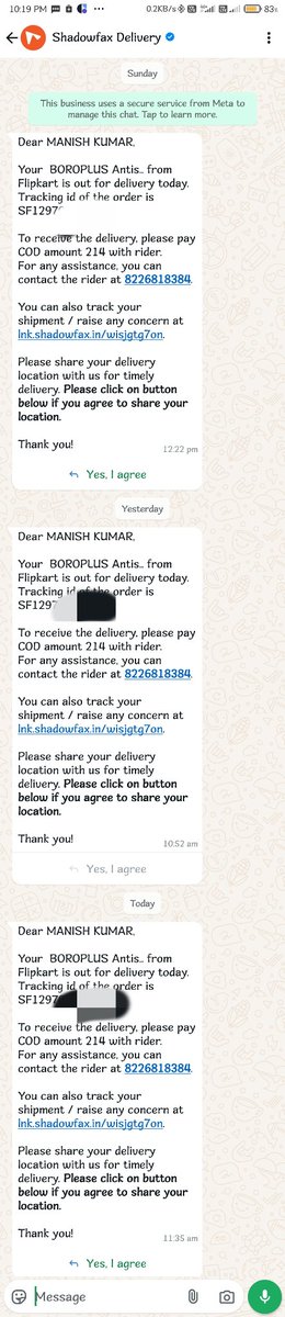 manishKK01's tweet photo. I was supposed to receive my product on 12th December but the delivery date has changed. And from last 3 days it is showing out for delivery but the product is not being delivered. Worst delivery system by @Flipkart @flipkartsupport Delivery partner name is Shadowfax delivery. https://t.co/gJzyMDKGCA