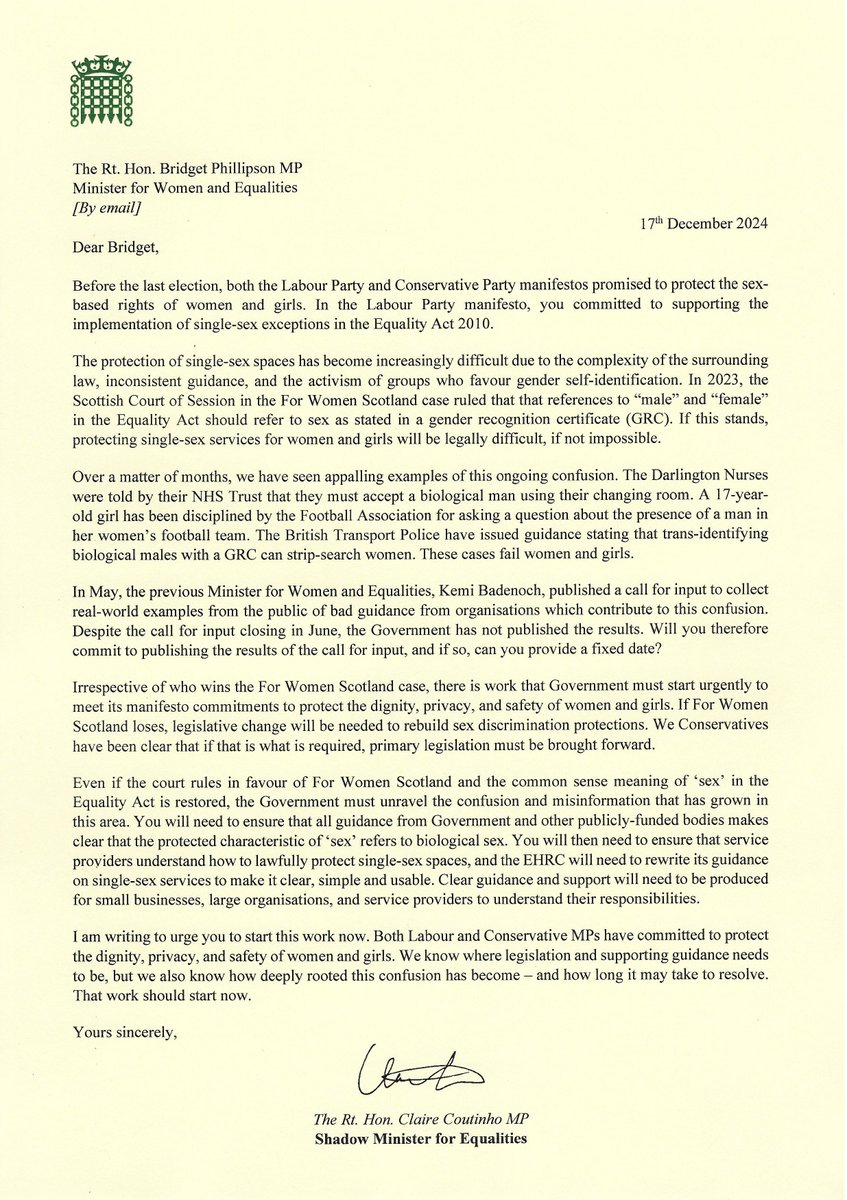 Rogue guidance on single-sex spaces is failing women and girls.

We asked the public to report their experiences of bad guidance to Government. 

Labour must stop delaying and publish their response now to protect the dignity, privacy and safety of women.