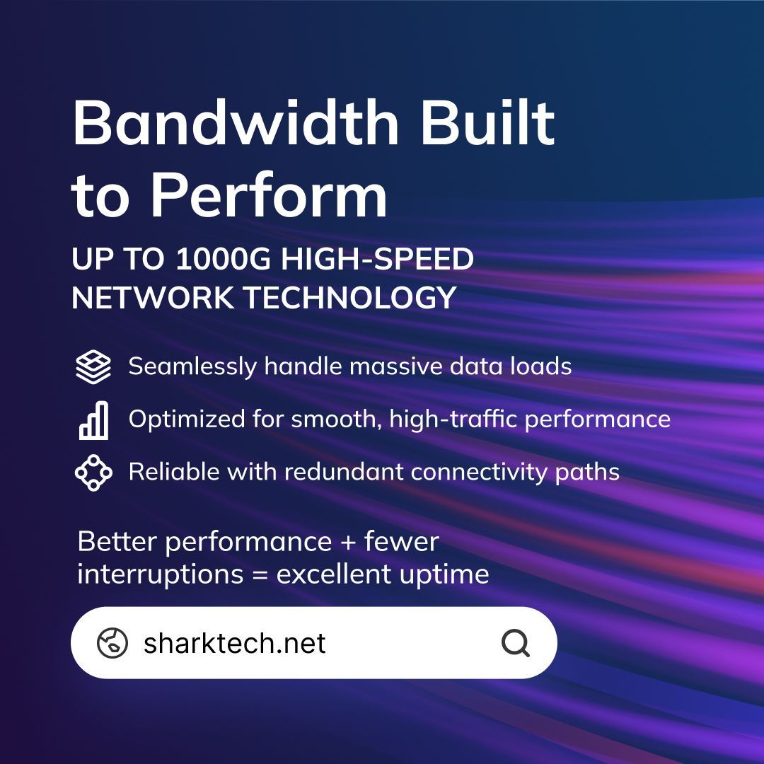 Big data? No problem. 💪 Sharktech networks manage large-scale data sets and high-traffic applications with speeds up to 1000G. 
buff.ly/4ggtAfL 

#bigdata #HighSpeedNetworking #baremetal #fastnetwork