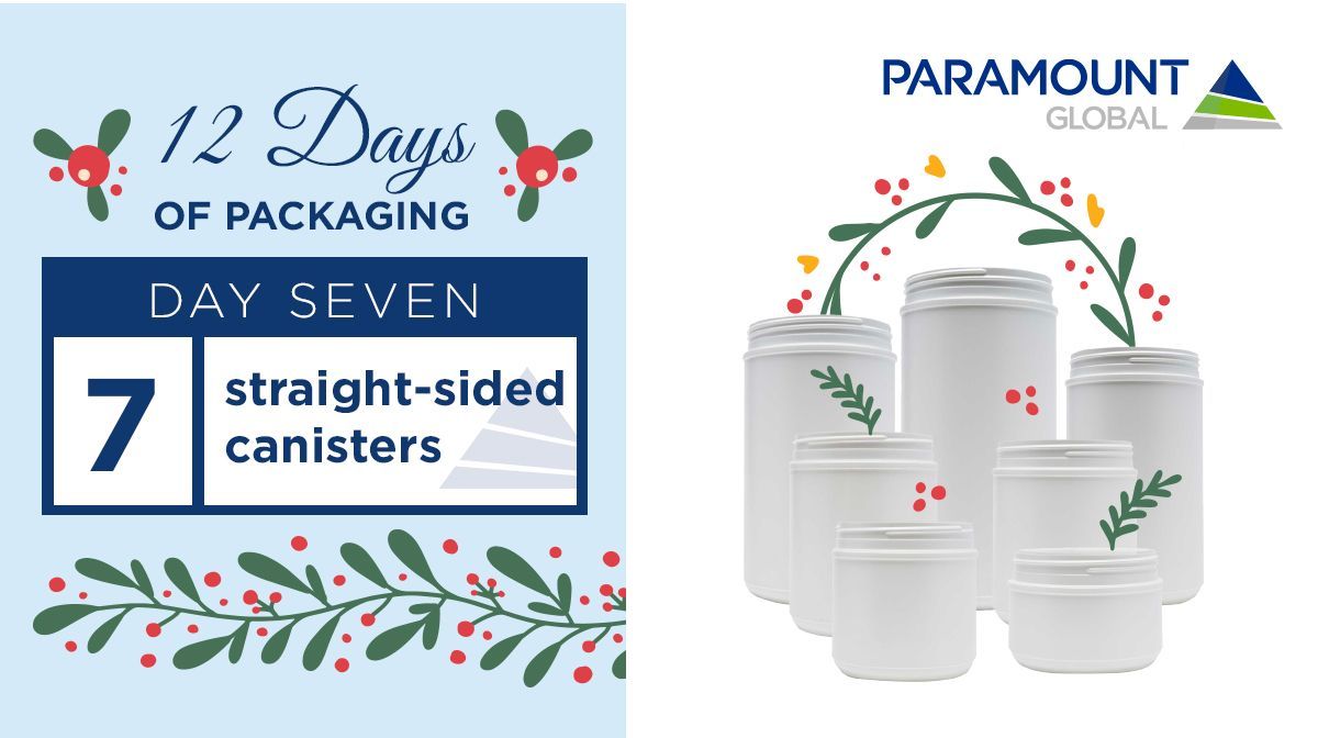 ParamountGlbl's tweet image. Day 7: Straight-Sided Canisters 🎶 On the 7th day of packaging, straight-sided canisters stood tall—perfect for stacking, they’ll never fall! 📦 
#PackagingSimplified #12DaysOfPackaging