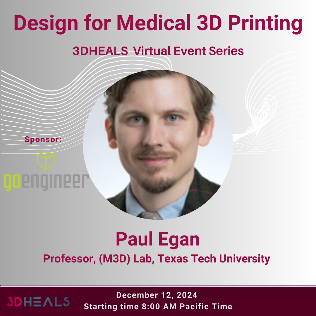 3dheals's tweet image. Mark your calendar! December 12th 8 AM PST, join us for a brainy #virtualevent focusing on #desing for #medical3dprinting #designthinking

bit.ly/3Zz0Dpg