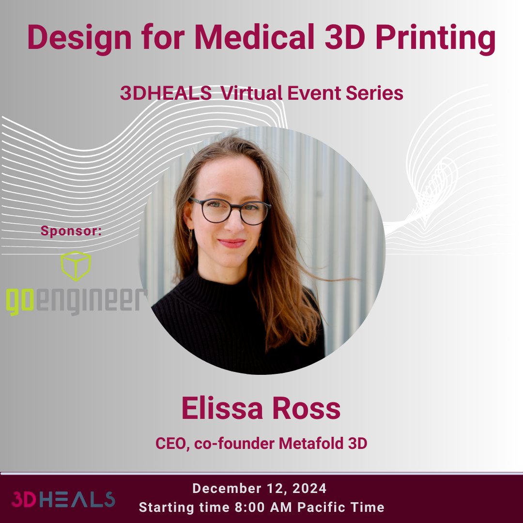 3dheals's tweet image. Mark your calendar! December 12th 8 AM PST, join us for a brainy #virtualevent focusing on #desing for #medical3dprinting #designthinking

bit.ly/3Zz0Dpg