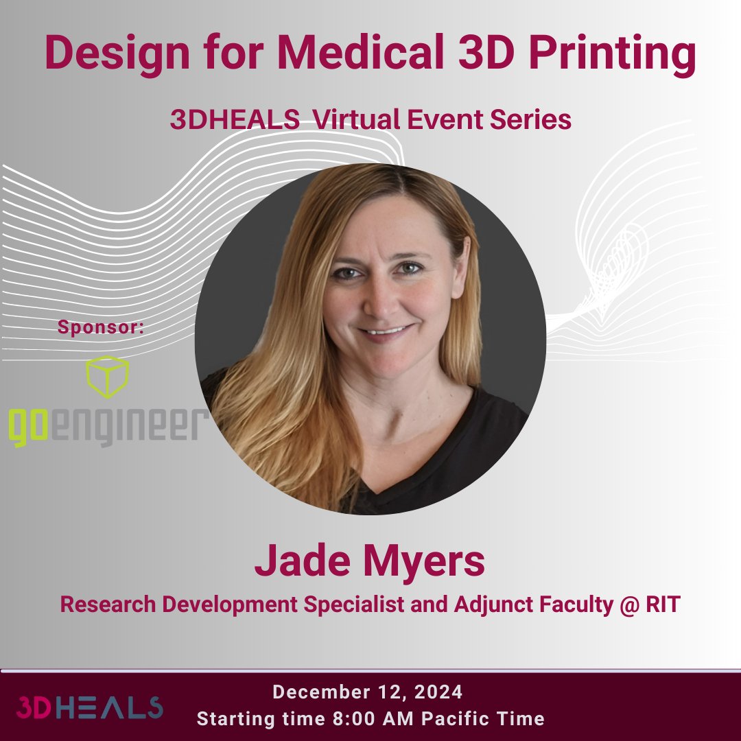 3dheals's tweet image. Mark your calendar! December 12th 8 AM PST, join us for a brainy #virtualevent focusing on #desing for #medical3dprinting #designthinking

bit.ly/3Zz0Dpg