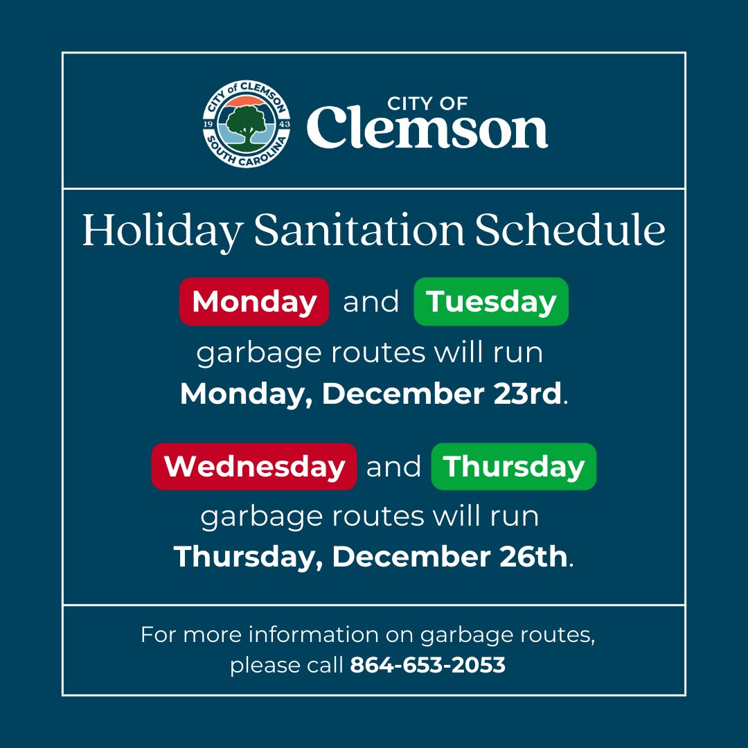 Holiday Closure Notice: 

City offices will be closed on Tuesday December, 24, 2024 and Wednesday December 25, 2024 in observation of Christmas.