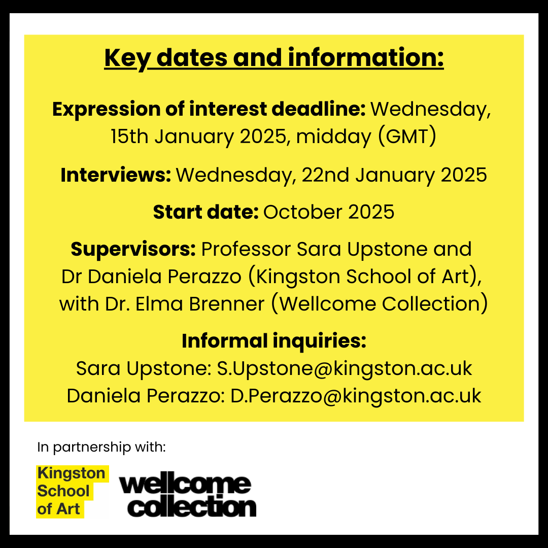 ksa_hub's tweet photo. Kingston School of Art and Wellcome Collection are thrilled to offer an AHRC-funded Collaborative Doctoral Partnership studentship: Reaching to the Stars: Astrology and the Body in the Past, Present, and Future.

Click here for more information: https://t.co/MccwW6AsP3 https://t.co/ETsjinLo99