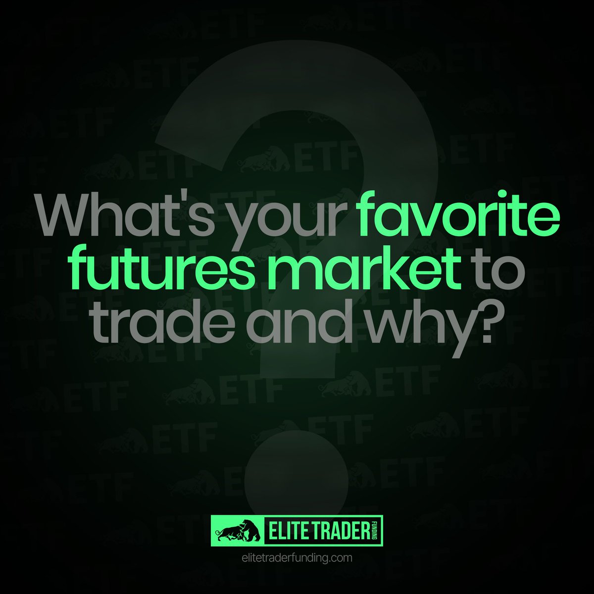 EliteTraderFund's tweet photo. What's your favorite futures market to trade and why?
Share your preferences and reasoning in the comments!
#EliteTraderFunding #ELITEMAS https://t.co/FWNh0d9Xzd