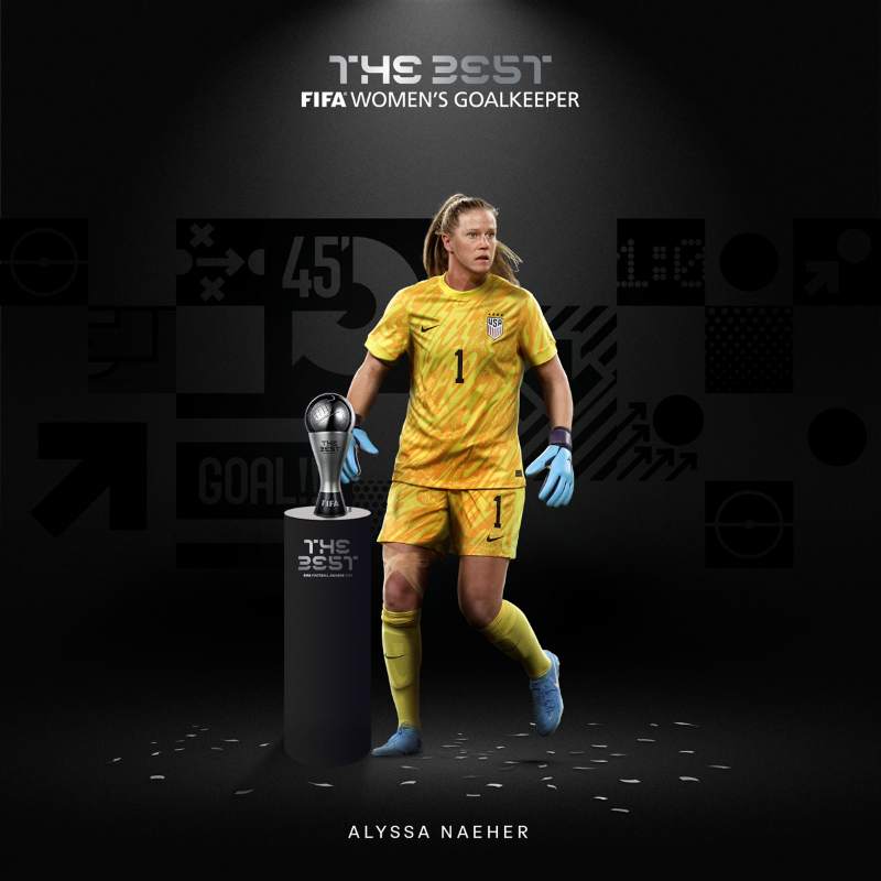 FIFAWWC's tweet photo. America's No. 1. 🇺🇸🧤

@AlyssaNaeher is #TheBest FIFA Women's Goalkeeper 2024!