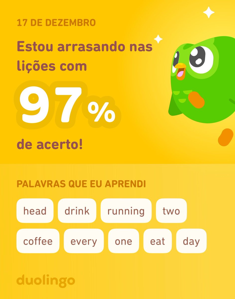 _nataniellyc's tweet photo. Estou aprendendo inglês no Duolingo! É grátis, divertido e eficaz. https://t.co/tPp8pM47Wi