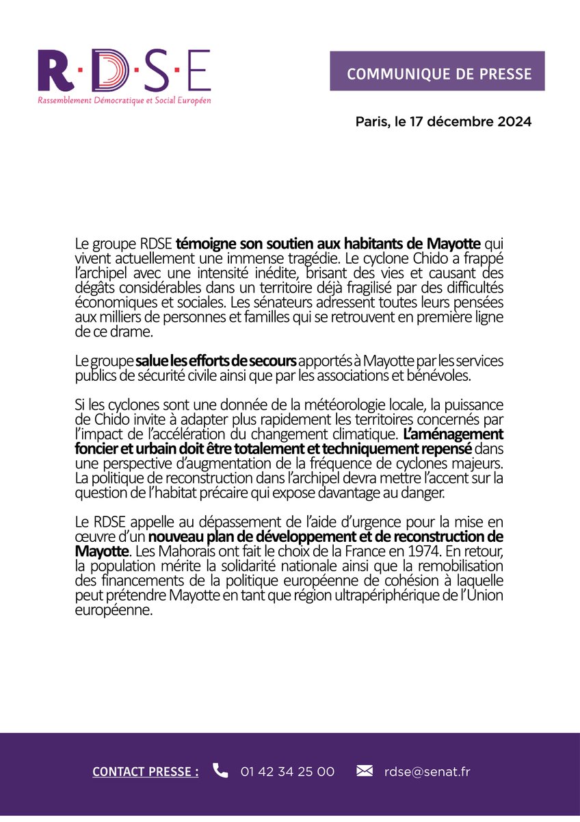 Sénateurs RDSE tweet media