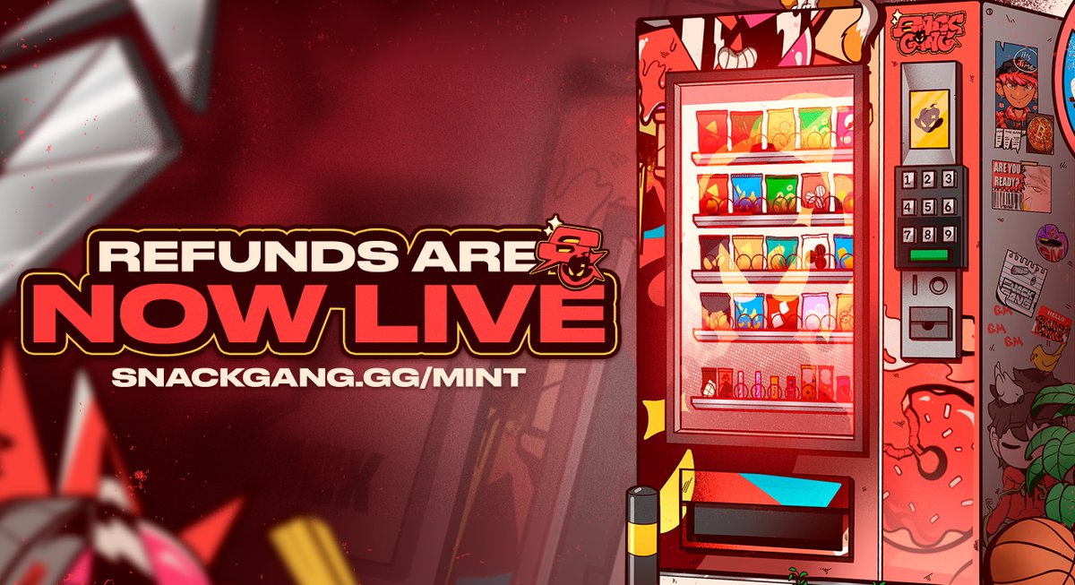 SNACKG_'s tweet photo. Missed out on a golden ticket? Listen up:

Refunds are now live at https://t.co/ahhOxy34d5

No need to rush, fam.
Gas is high now, but you can claim your refund anytime 🫡 https://t.co/Yd8DOeoyYa