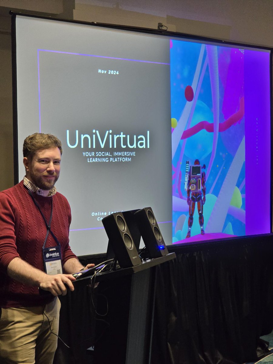 UniVirtualUS's tweet photo. Slides from our session at @OLCToday  #OLCAccelerate2024 are now available to download from the conference website: https://t.co/3Bvi6kgKYG

Benoit Buyse (CEO) shared how UniVirtual makes teaching simpler and learning more engaging! #VirtualWorlds #STEM #EdTech #EdTechChat https://t.co/ehD5AVGANk