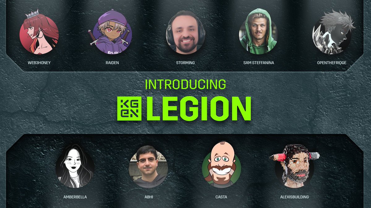 There’s the Avengers, the Fellowship, the Expendables, the X-Men — and then there’s KGeN LEGION ⚔️ 

And the stream was just the trailer!

Why? What are we building together?🤔

Think god squad. A regal guard.

Think diverse perspectives that will shape the very fabric of our