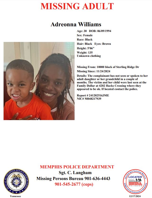 Have you seen Adreonna Williams?
Report #2412025163ME