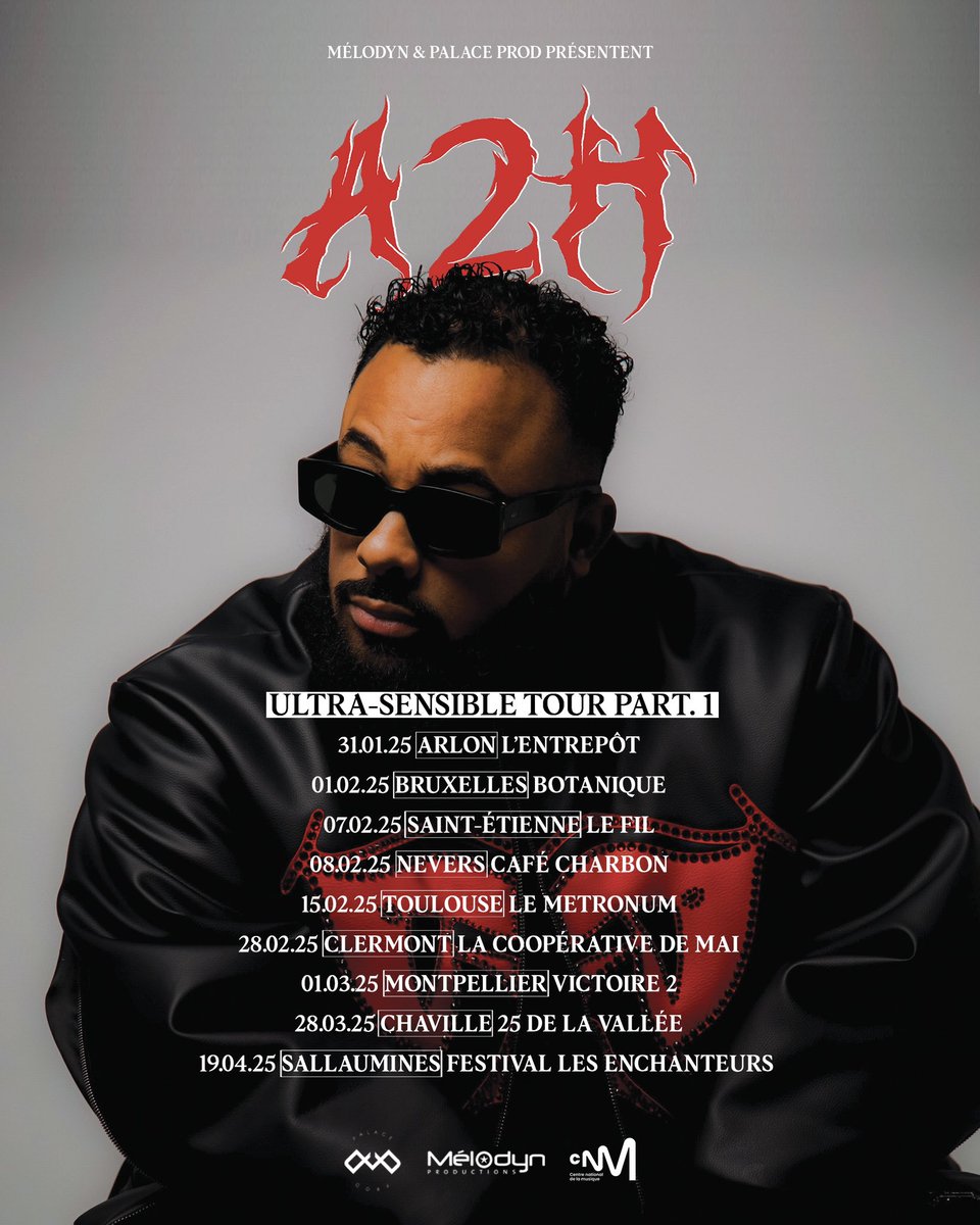 PALACEPROD's tweet image. ULTRA-SENSIBLE TOUR ❤️‍🔥

Après un Olympia couronné de succès en octobre dernier, A2H débutera la première partie de sa tournée en janvier 2025 ! 

Prenez vite vos places 🔥

🎟️ bnds.us/kszf2s

📸 Erwan Blaszka