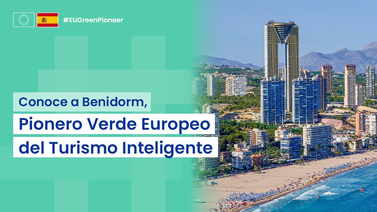 UEenPeru's tweet photo. Benidorm🇪🇸 se alza con el galardón «Pionero Verde Europeo del Turismo Inteligente 2025» #EUGreenPioneer.
Este galardón celebra a los destinos que lideran con innovación y turismo sostenible.🌿
Descubre más .
#EquipoEuropa #United4Climate #Eu4ClimateAction #EstoEsLaUE https://t.co/ifPL3db0Zu