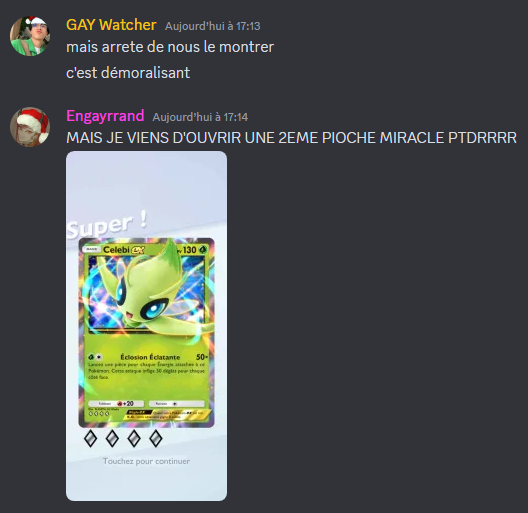 PTDRRR JE JURE QUE AUCUN DE VOUS N'A MA CHATTE A POKEMON TCGP

Le pire c'est que j'aime pas le jeu il est lent j'ai mis 0€