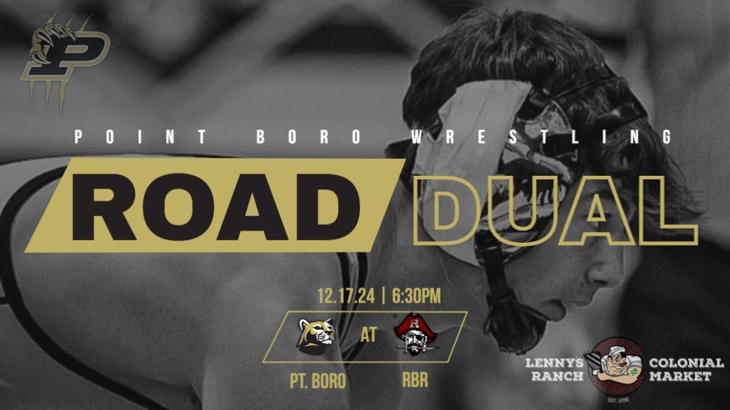 🚨 ROAD DUAL TONIGHT! 🤼‍♀️ 

📍- Red Bank Regional HS 🏴‍☠️ 

⏰- 5:30pm JV // 6:30pm Varsity 🐾 

#PtBoro