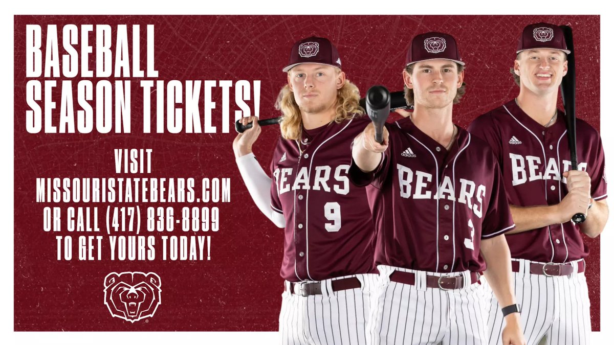 MissouriStBears's tweet photo. Bears Baseball Season Tickets on Sale Now https://t.co/PkWMmIsyGE https://t.co/MLwKYEChjb