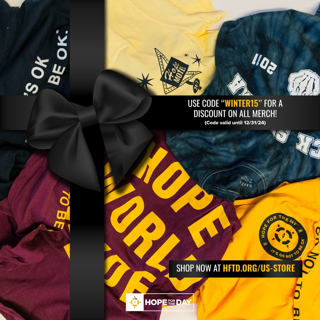 Give the gift of Hope this holiday season and remind people that IT'S OK NOT TO BE OK! Use the code "WINTER15" for an extra discount from now until the end of the year 🖤🎁
