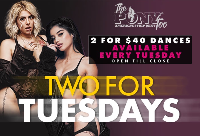 ThePonyPlatinum's tweet image. Come to The Pony Too  on Tuesdays and get two dances for the price of one - only $40! 🤩 🤩 We want you to make Tuesday your new favorite day of the week! 💃🏼
.
.
.
#twofortuesdays #twodancesfor40 #ponytoosday #PonyToo #MadisonAL