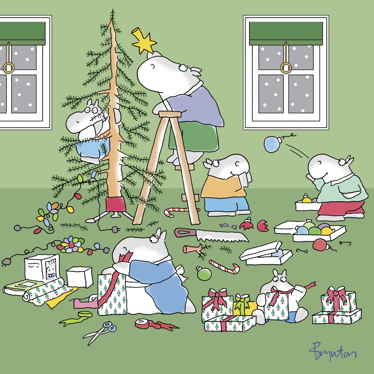 SandyBoynton's tweet image. Ah, the calm of a family Christmastime.