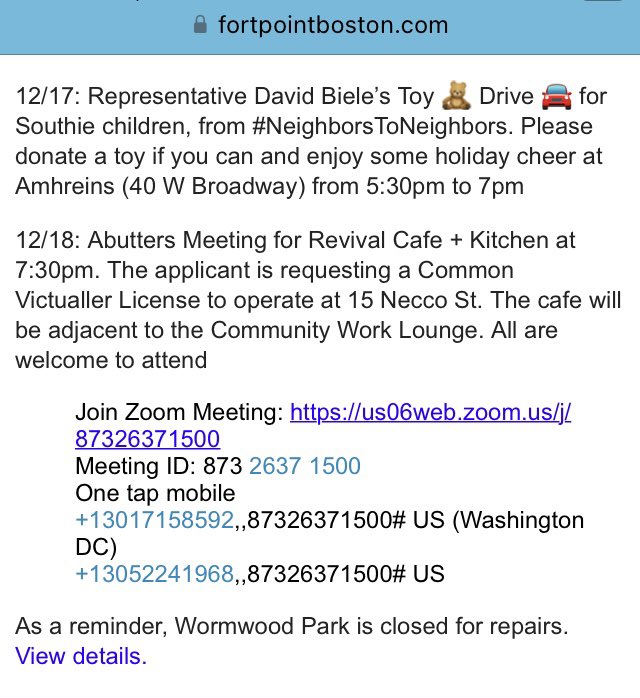 FPNA_Boston's tweet photo. Tonight 12/17 at 5:30pm, Toy 🧸 Drive 🚘  + Holiday Cheer🥂hosted by Rep. @david_biele at Amhreins 
12/18, an Abutters Meeting for a new cafe at 15 Necco next to the Community Work Lounge #Chapter91 All are welcome https://t.co/oktc5v4jFU https://t.co/ttleVqpXZl