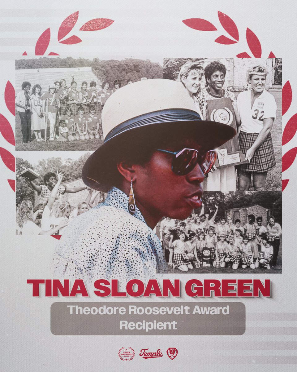 𝙂𝙧𝙚𝙖𝙩𝙣𝙚𝙨𝙨 𝙍𝙚𝙘𝙤𝙜𝙣𝙞𝙯𝙚𝙙!

Former <a href="/Templelacrosse/">Temple Lacrosse</a> &amp; <a href="/TempleFH/">Temple Field Hockey</a> coach Tina Sloan Green is the 2025 recipient of the Theodore Roosevelt Award from the <a href="/NCAA/">NCAA</a>.

"The Teddy" is the highest honor the NCAA may confer on an individual. 

The award will be presented Tuesday,