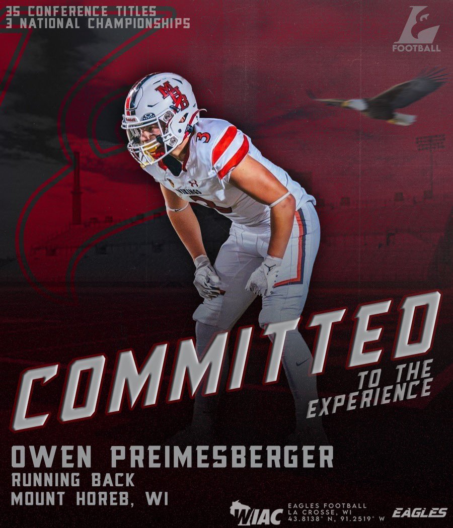 Owen Preimesberger (@owenpreim) on Twitter photo Not done yet. Committed. π―π¦
<a href="/UWLCoachJanus/">Matt Janus</a> @CoachMacUWL <a href="/GunnarBagstad/">Gunnar Bagstad</a> <a href="/travisWSN/">Travis Wilson</a> <a href="/MJ_NFLDraft/">Mark Johnson</a> <a href="/coachsaint25/">Bret St Arnauld</a> Not done yet. Committed. π―π¦
<a href="/UWLCoachJanus/">Matt Janus</a> @CoachMacUWL <a href="/GunnarBagstad/">Gunnar Bagstad</a> <a href="/travisWSN/">Travis Wilson</a> <a href="/MJ_NFLDraft/">Mark Johnson</a> <a href="/coachsaint25/">Bret St Arnauld</a>