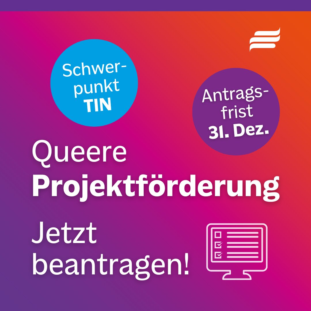 Noch bis 31. Dezember können Sie bei uns Ihren Antrag auf #queere #Projektförderung ab 2026 einreichen. Wir fördern #Forschungs- &amp; #Bildungsprojekte.
Besonders gute Chancen haben Anträge, die im Bereich #TIN verortet sind.
Alle Infos für Ihren Antrag:
➡️ mh-stiftung.de/foerderung-2/