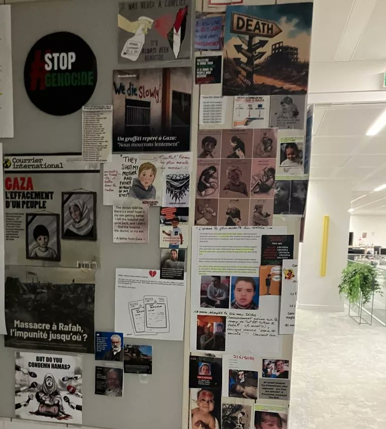 simon_moos_'s tweet photo. Ces affiches n'ornent pas les murs d'un obscur local étudiant de la France insoumise.

Elles décorent les bureaux du journal @lemondefr qui s'est peu à peu mû en Pravda du djihad sous les auspices de Benjamin Barthe.

Merci au @Le_Figaro pour ces révélations 🙏 https://t.co/NdpNpCuoh1