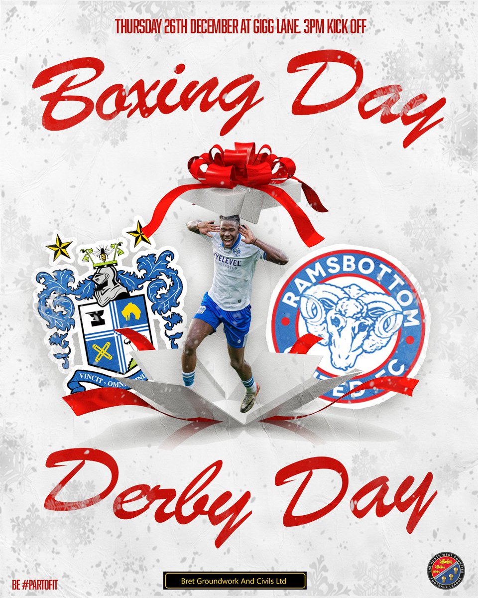 Bury Football (C)lub (@buryfcofficial) on Twitter photo ⚪🔵 BOXING DAY: <a href="/RamsbottomUtd/">Ramsbottom United</a> 🎄
Just over a week to go, we are delighted to confirm Bret Groundworks & Civils as our match sponsor
➡️ bretgroundworkandcivils.com
Hospitality has SOLD OUT, tickets selling well. Get yours here ⤵️
🎟️ buryfc.co.uk/tickets
#BuryFC | #PartofIt ⚪🔵 BOXING DAY: <a href="/RamsbottomUtd/">Ramsbottom United</a> 🎄
Just over a week to go, we are delighted to confirm Bret Groundworks & Civils as our match sponsor
➡️ bretgroundworkandcivils.com
Hospitality has SOLD OUT, tickets selling well. Get yours here ⤵️
🎟️ buryfc.co.uk/tickets
#BuryFC | #PartofIt